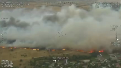 Reabierta al tráfico la la  M-607  tras ser cortada por el incendio de Tres Cantos