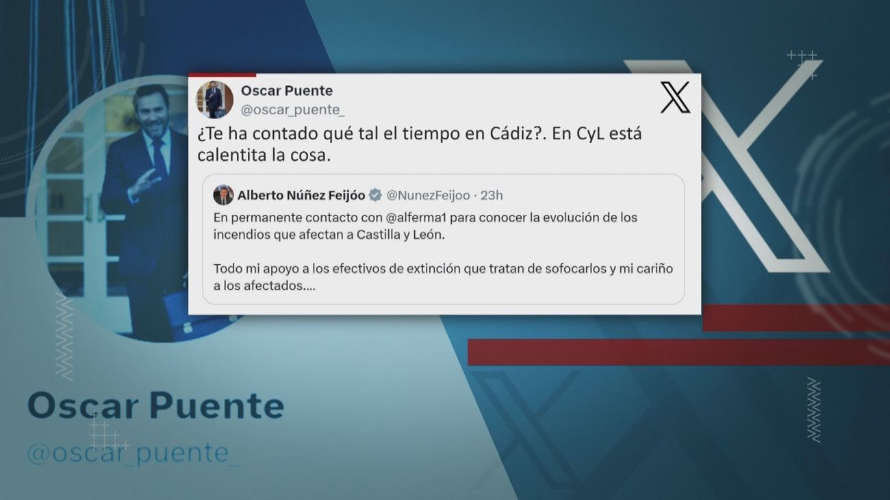Polémica por los mensajes de Óscar Puente en 'X' diciendo que Mañueco estaba "de farra" durante los incendios