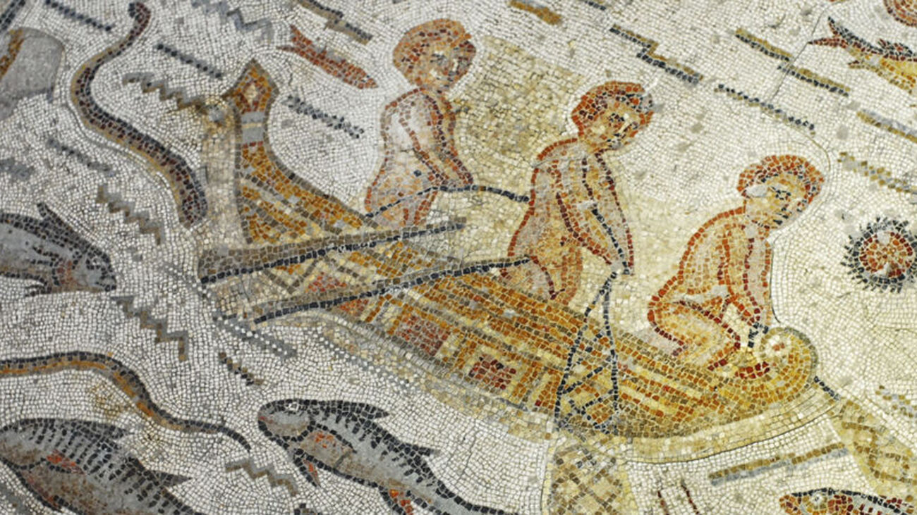 Fragmento del Mosaico de los Peces, en la Casa de Hippolytus, Alcalá de Henares