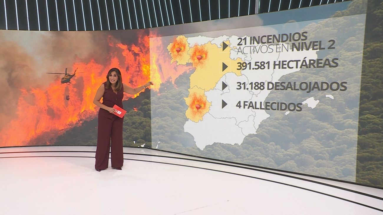 El fuego resiste en Galicia, Zamora y Extremadura  10 días después de que se iniciara la ola de incendios