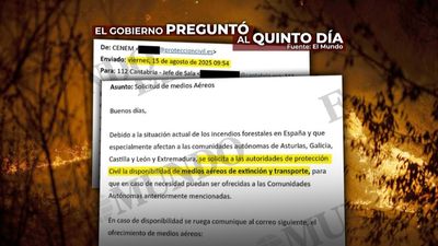 El Gobierno preguntó en un correo por los medios aéreos cuando 3 zonas ya habían ardido