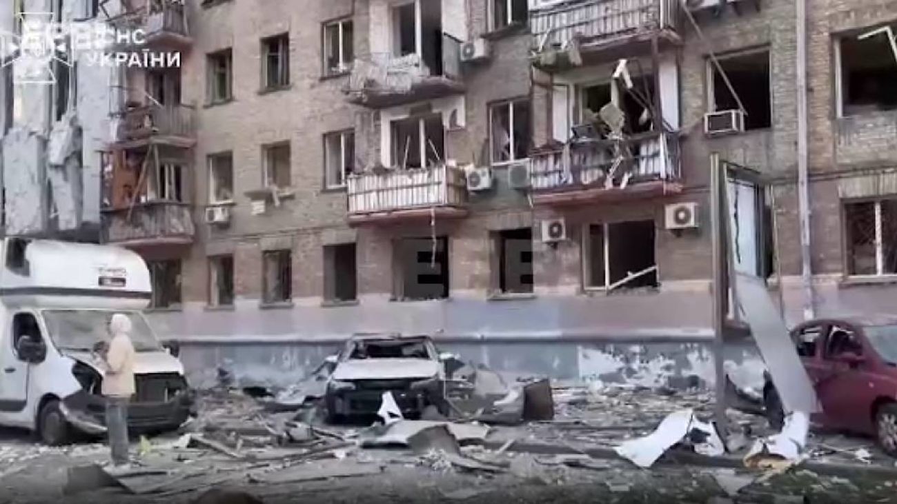 Bombardeo nocturno ruso sobre Kiev