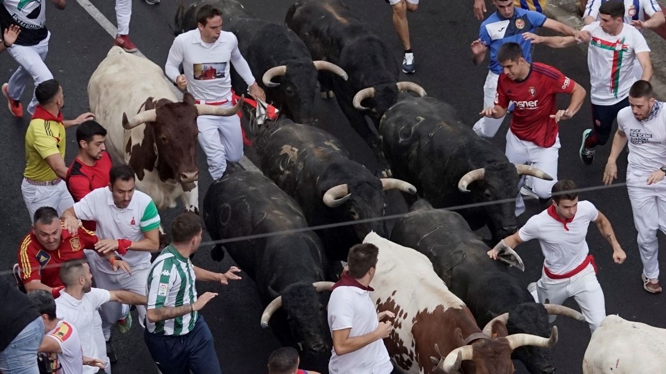 El último encierro de Sanse finaliza con nueve heridos, dos de ellos por cabestros