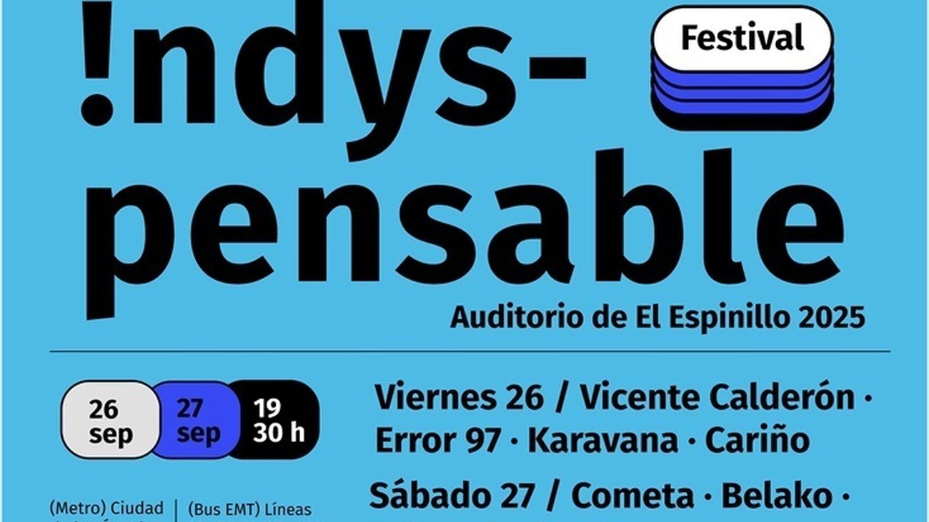 Villaverde celebra 20 años de música independiente con el festival Indyspensable y la entrada gratuita