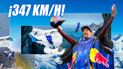 Peter Salzmann bate el récord mundial de velocidad en salto base con 347 km/h