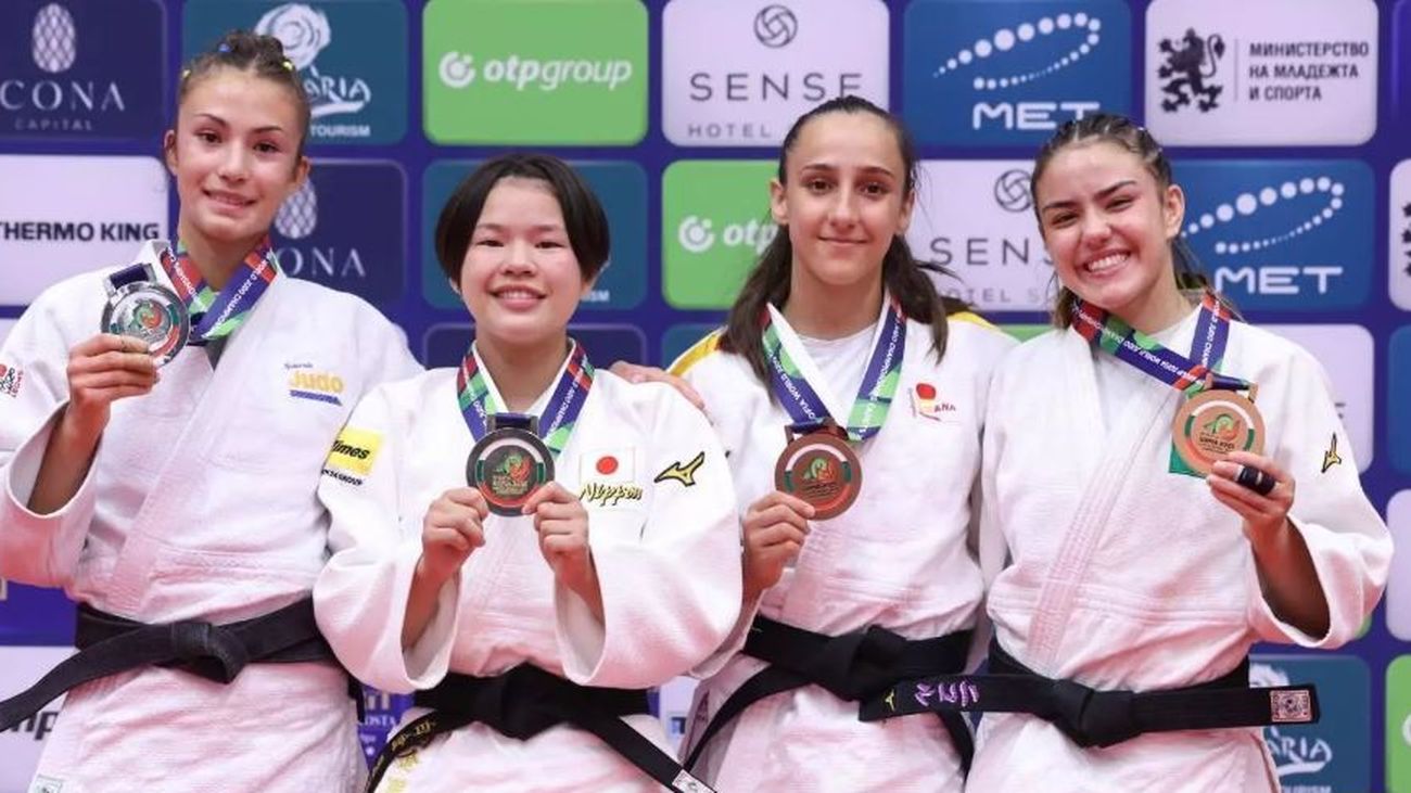 Podio del Mundial Cadete de Judo