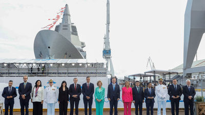 Sánchez ensalza el trabajo de las Fuerzas Armadas en la botadura de la fragata F111 'Bonifaz' en Ferrol