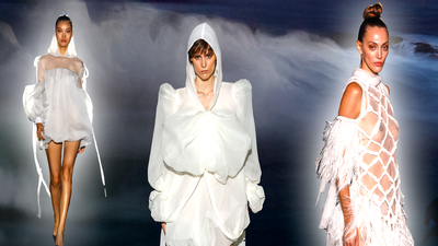 Grandes volúmenes y siluetas audaces en las propuestas de Isabel Sanchís y Hannibal Laguna