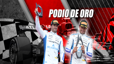 Carlos Sainz festeja su primer podio con Williams