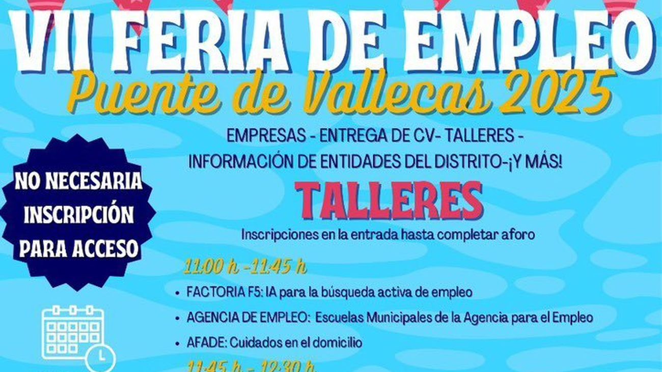 Más de treinta entidades participan en la VII Feria de Empleo de Puente de Vallecas