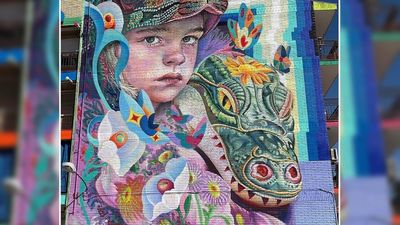 'Niños Perdidos I', el nuevo mural del Museo de Arte Urbano de Fuenlabrada