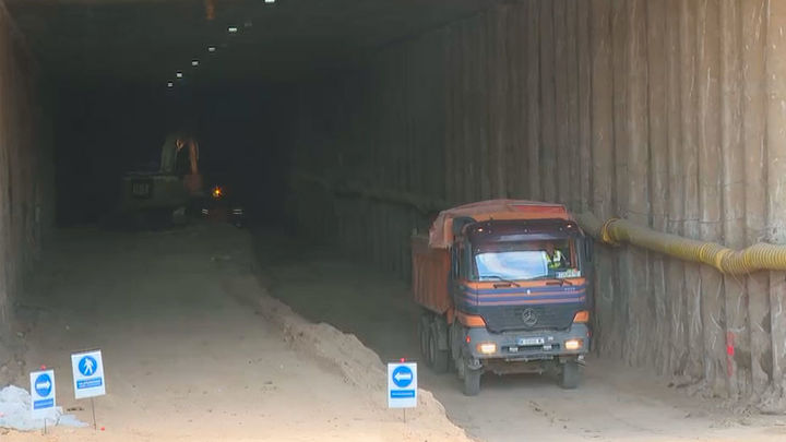 Obras en el túnel de la A-5
