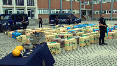 Desarticulada una organización criminal que transportaba 9.300 kilos de hachís ocultos entre melones