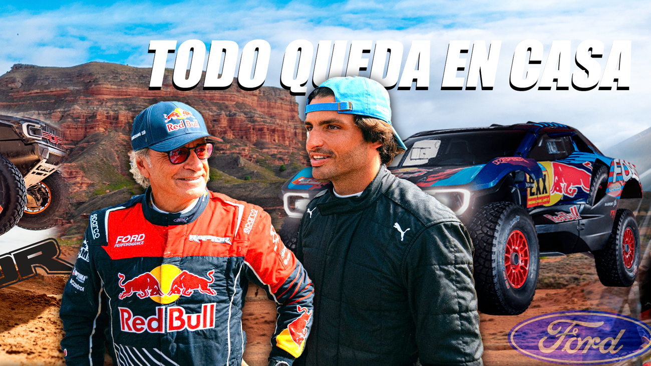 Carlos Sainz se sube al Ford Raptor T1+ de su padre: "Es acojonante"
