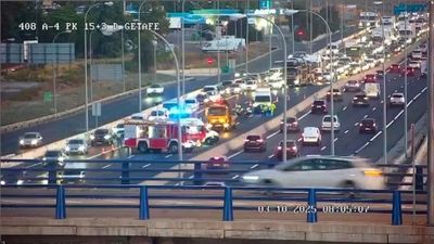 Tres accidentes en Getafe, Pinto y Alcalá de Henares provocan kilómetros de retenciones en la A-4 y la A-2