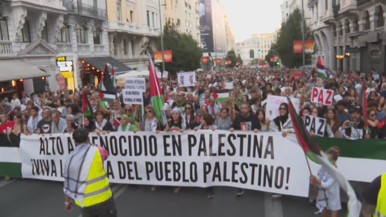 Miles de personas reclaman en Madrid el fin del "genocidio" contra el pueblo palestino