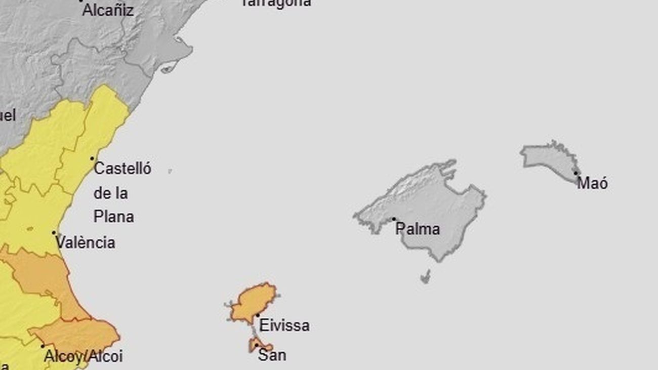 Avisos de Aemet en Levante y Baleares