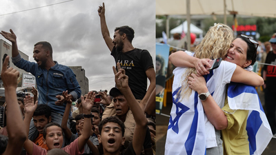 Palestinos e israelíes ya celebran el fin de la guerra, sus gobiernos son cautos