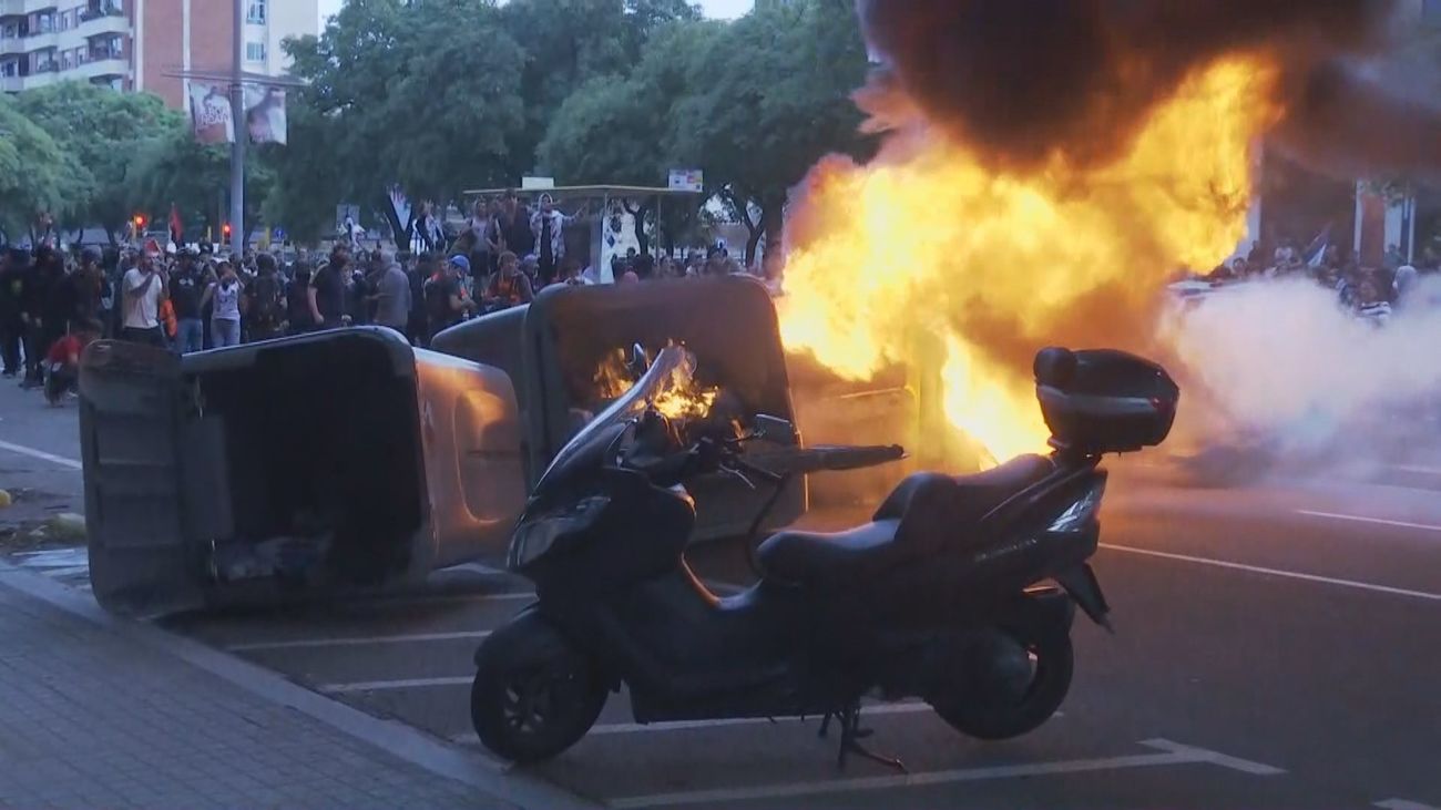 Graves disturbios en Barcelona en la manifestación pro palestina