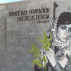 Polémica en Alcorcón por un mural de Leila Khaled empuñando un arma