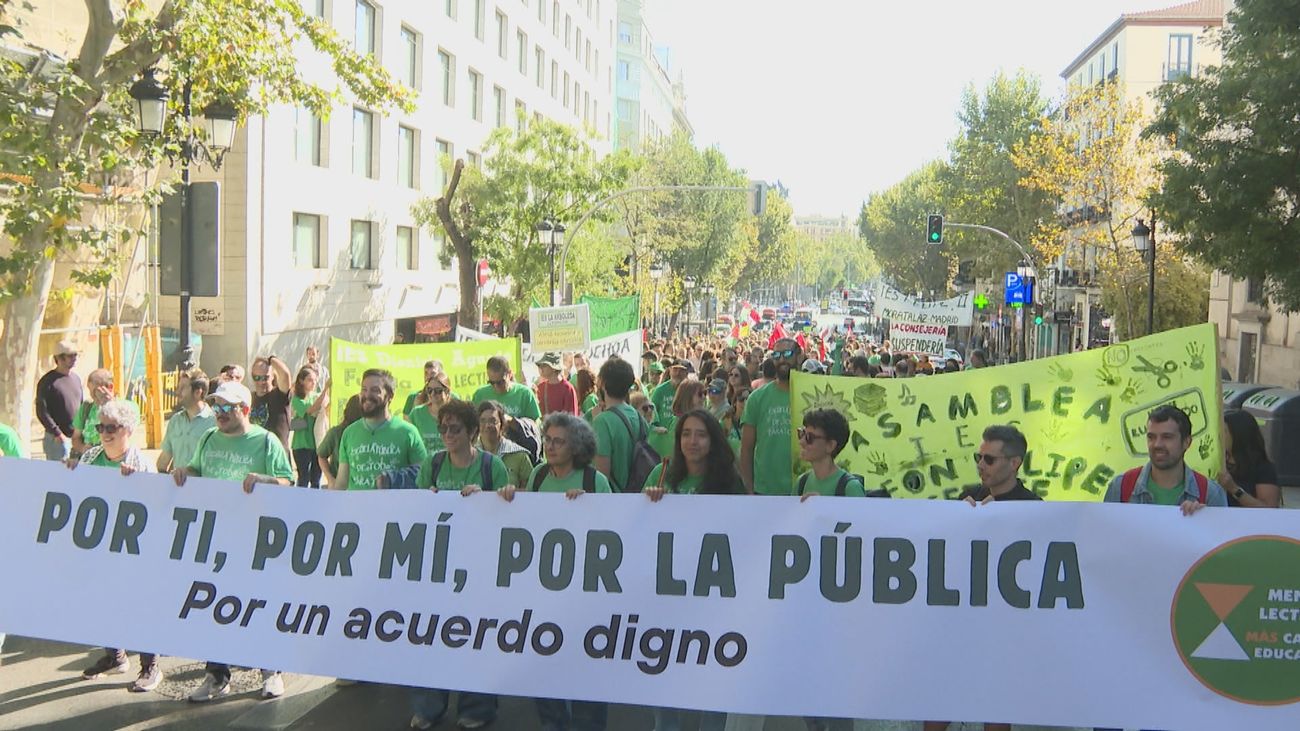 Docentes se manifiestan en Madrid por una Educación pública "que está en peligro"