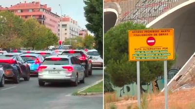 Los vecinos de Sanchinarro denuncian el colapso del tráfico por el cierre del túnel que conecta con la M-40: "Es un infierno"