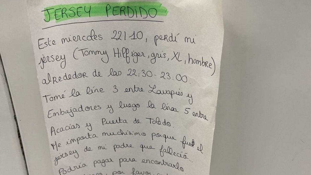 Nota de un jersey perdido