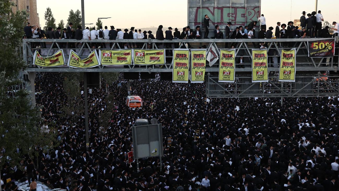 Protesta de ultraortodoxos en Jerusalén