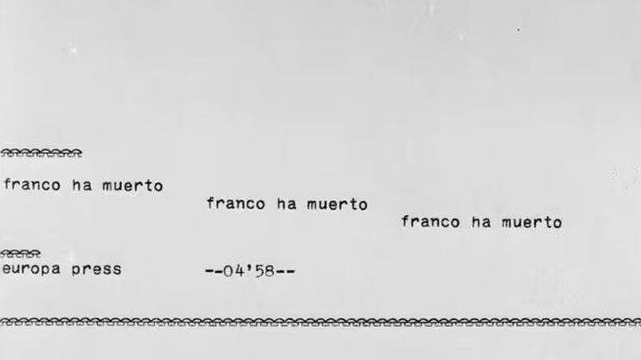 El histórico teletipo que Europa Press distribuyó a sus abonados a las 04.58 del 20 de noviembre de 1975 / EUROPA PRESS