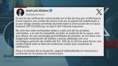 Ábalos considera "exageradas" la peticiones de delitos y penas de la Fiscalía