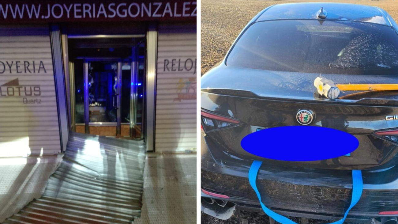 Alunizaje y tiroteo en el robo de una joyería de Coslada