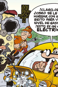 Portada del album de Mortadelo y Filemón 'El coche eléctrico', de Francisco Ibáñez