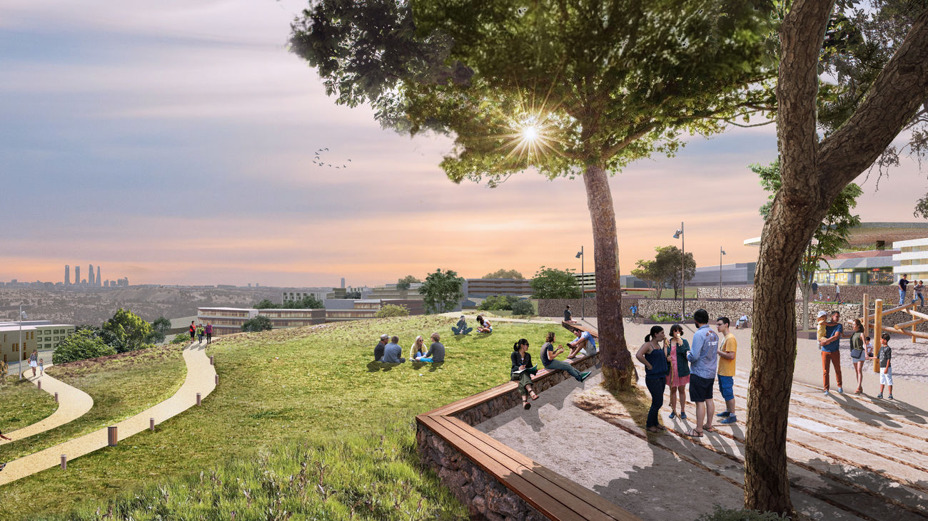 Recreación de la Plaza Cívica en La Solana de Valdebebas