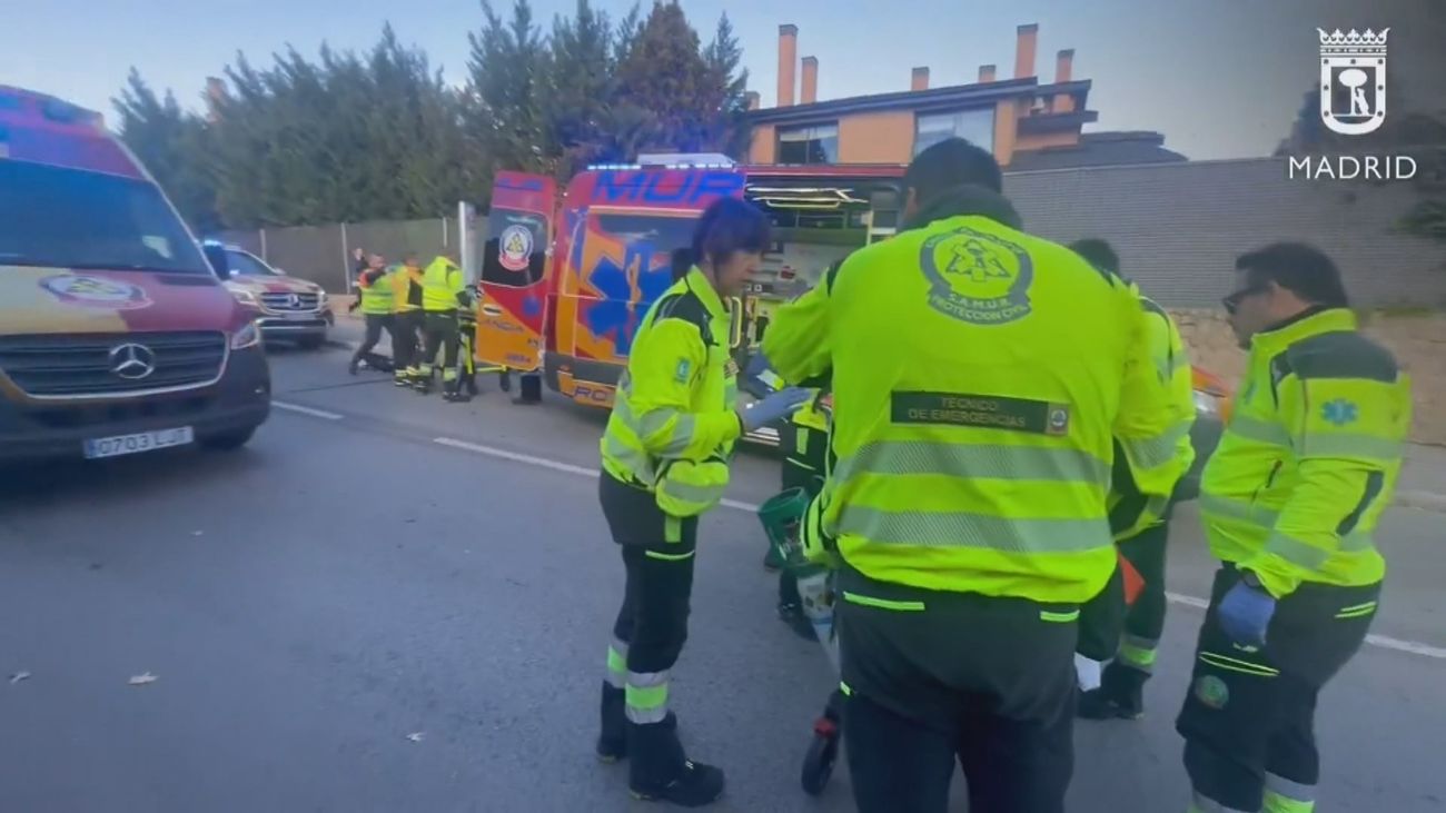 Herido muy grave un motorista tras colisionar con un turismo en Canillejas