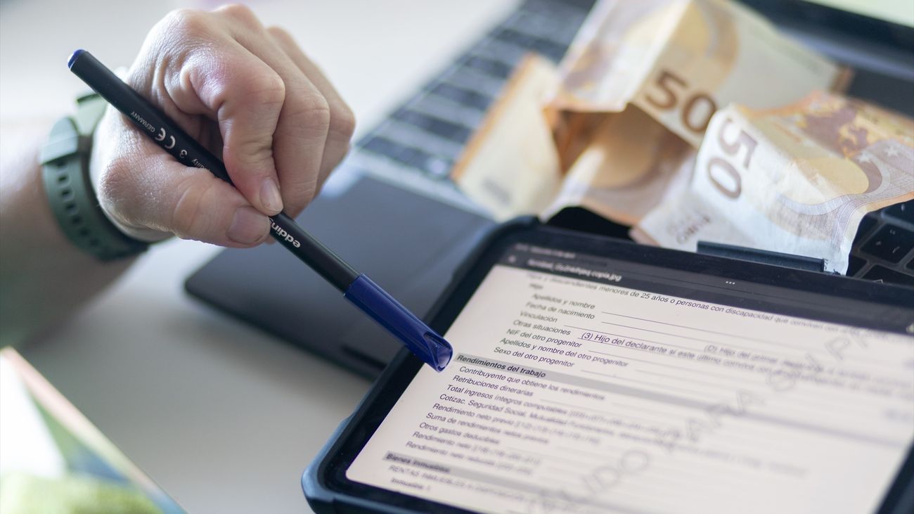 Vista de la declaración de la renta en una tablet