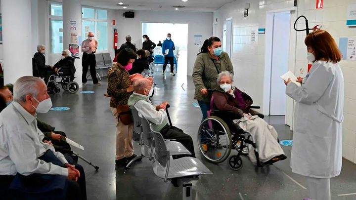 Mascarillas en un Centro de Salud