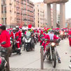 500 Papás Noel recorren Madrid en una 'Papanolada' motera solidaria