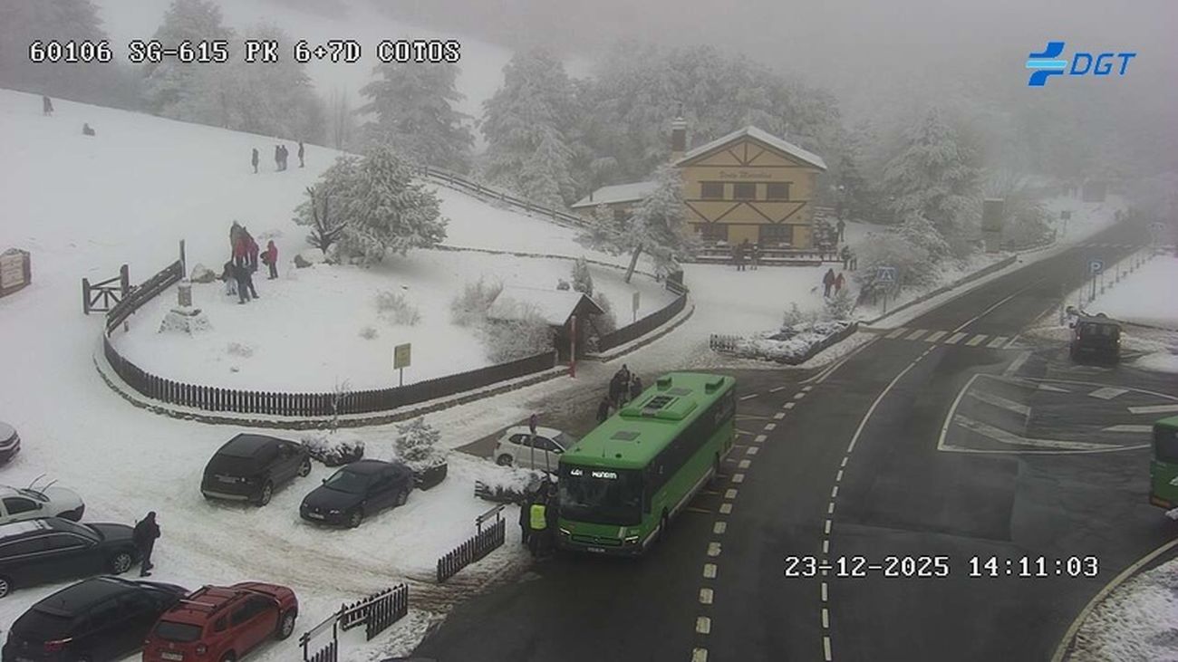 Imagen del Puerto de Cotos, a 23 de diciembre de 2025