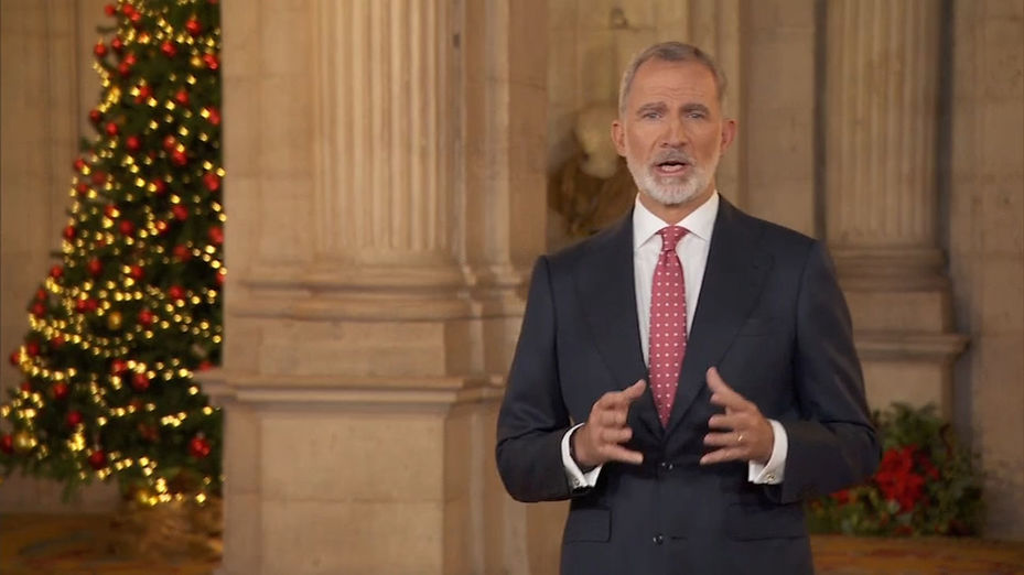 Felipe VI apela a la convivencia democrática en su mensaje navideño, recordando los 40 años en la UE y los 50 de la Transición