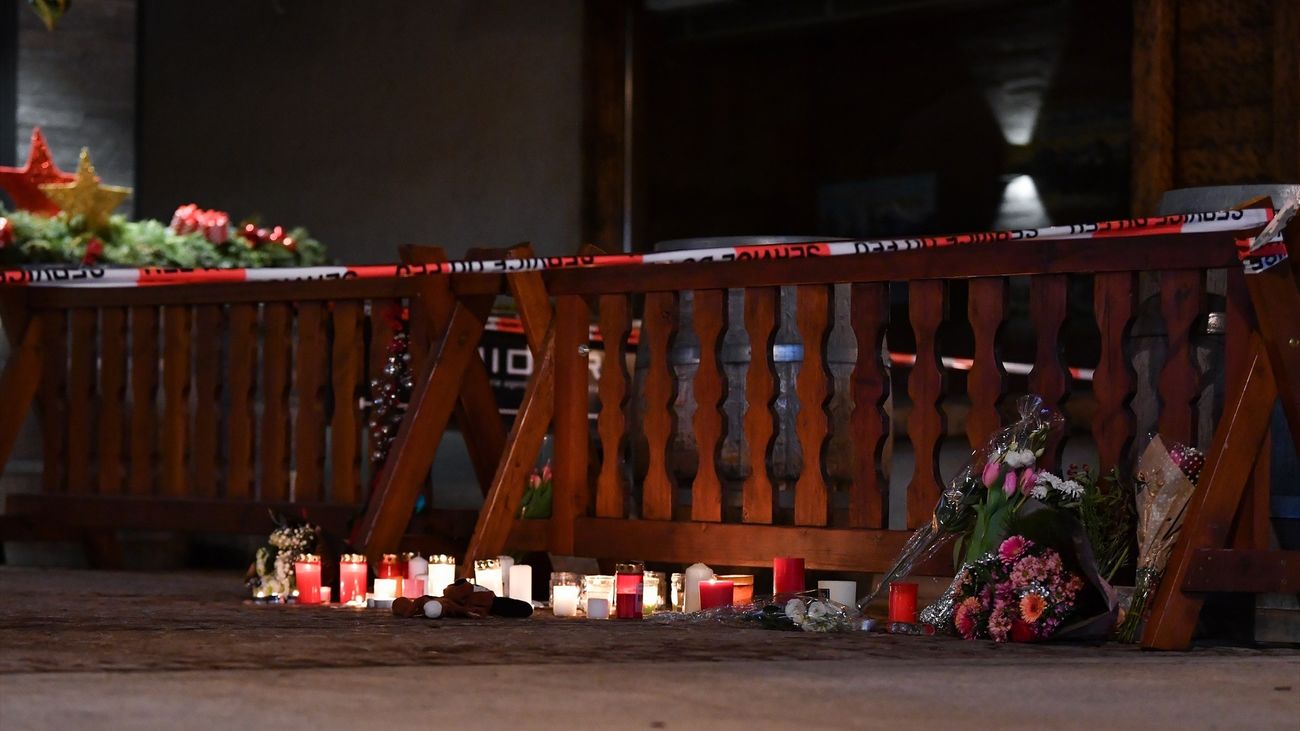 Lugar del sucesos del incendio en Suiza