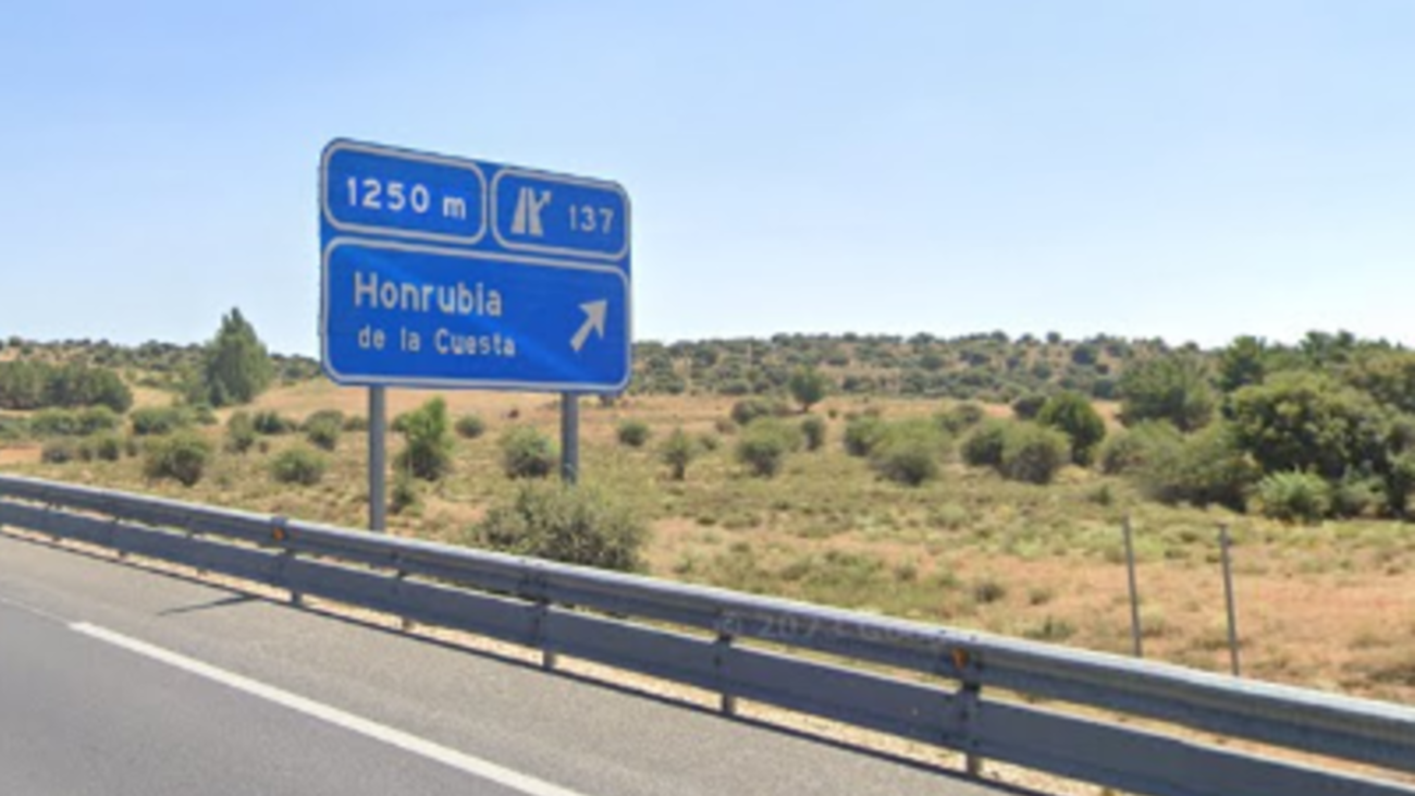 A-1 a la altura de Honrubia de la Cuesta, Segovia