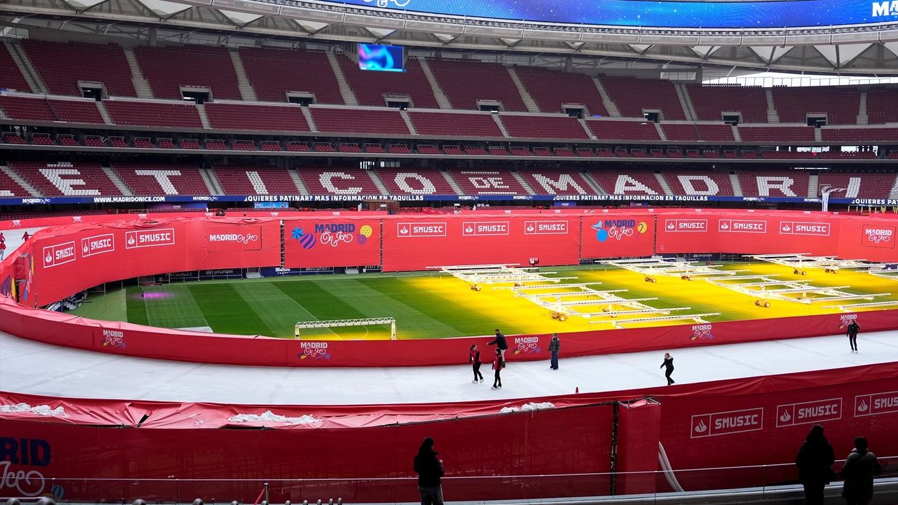 Pista de hielo en el estadio Metropolitano
