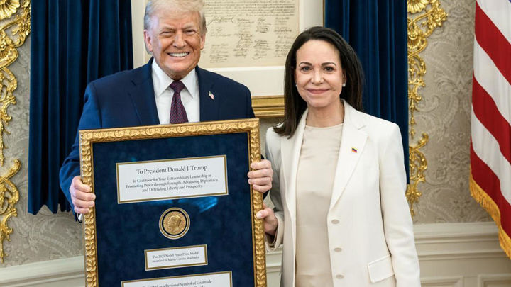 Trump afirma haber recibido el Nobel de la Paz de María Corina Machado