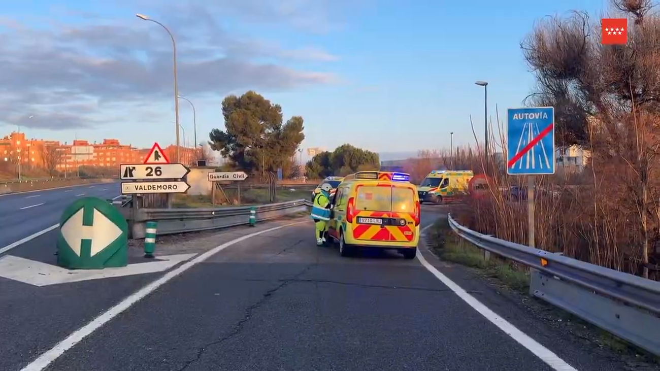 Muere un hombre de 45 años en Valdemoro tras salirse su vehículo de la carretera y volcar