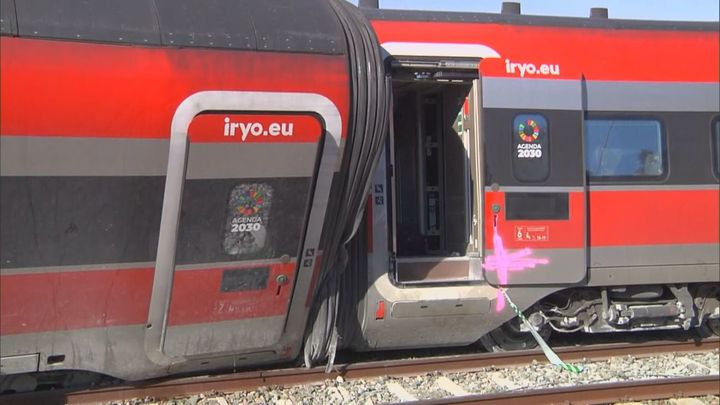 Uno de los vagones del tren Iryo siniestrado