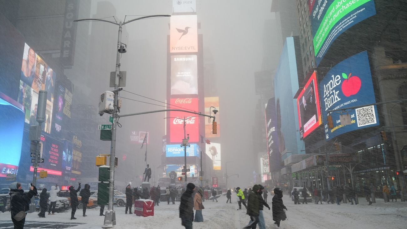 Temporal de nieve en Times Square, Nueva York