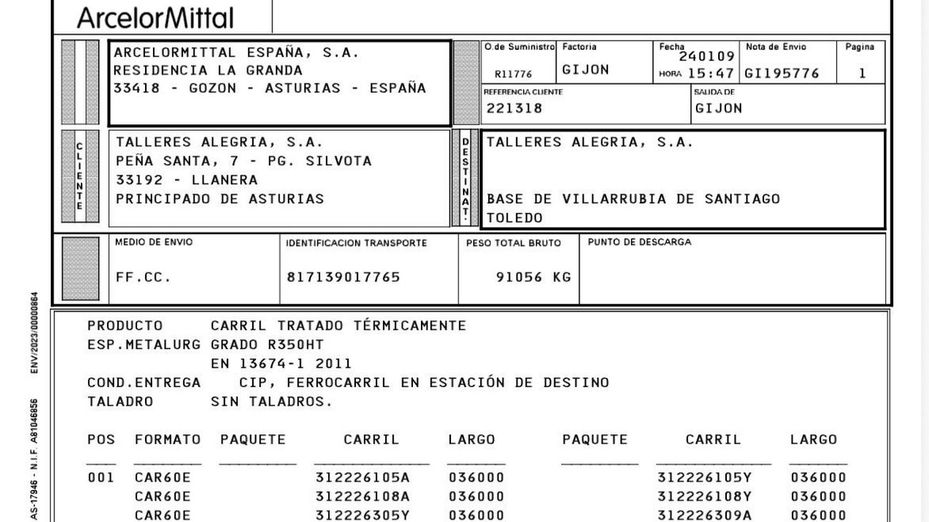 Puente dice que el carril donde descarriló el tren Iryo es nuevo y presenta su certificado