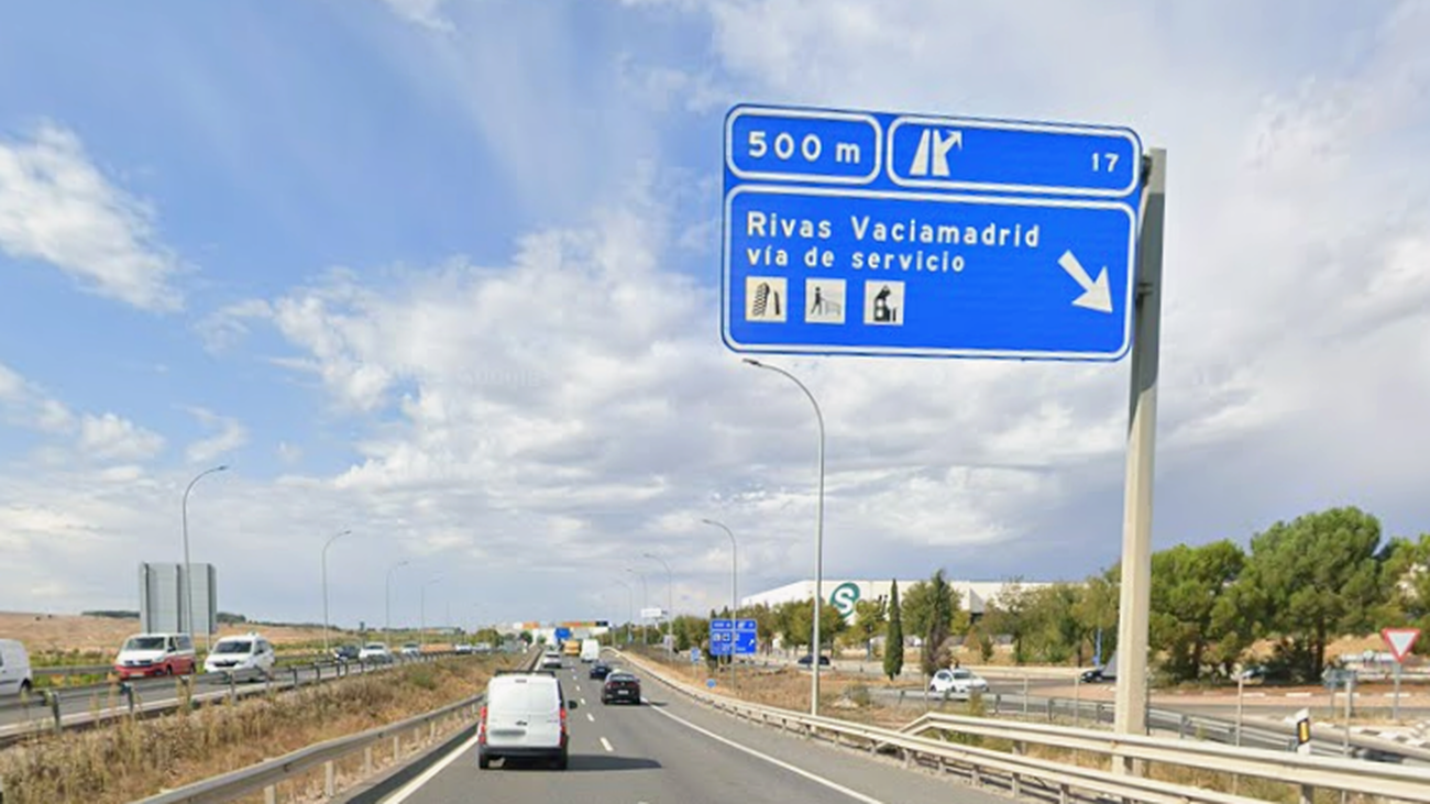 Punto de la A-3 afectado por el corte de circulación, a la altura de Rivas Vaciamadrid