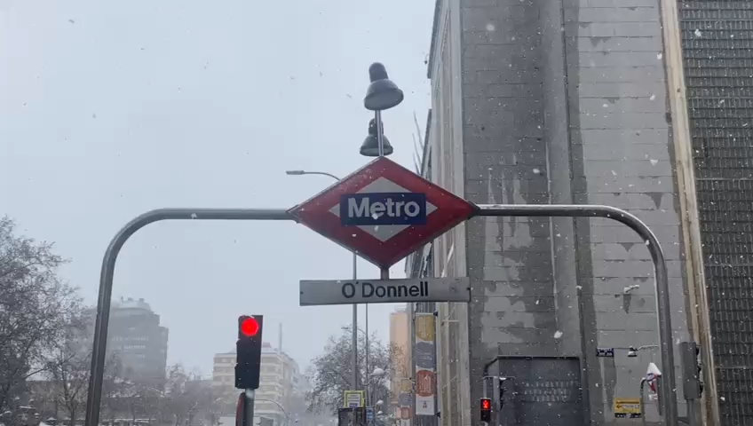 Nieve en el centro de la capital