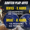 Benfica-Real Madrid y Brujas-Atlético, en los 'playoffs' de la Champions